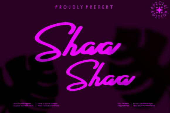 Shaa Shaa: A Premium Script Font for Brand Identity